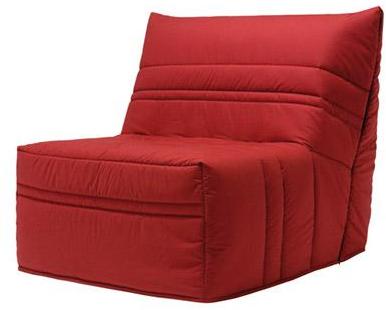 Banquette-lit accordéon 90cm mousse 26kg uni rouge