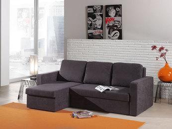 Canapé dangle convertible gris en microfibre, ave