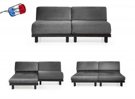 Canapé design convertible - PADDOCK DUO 160 PEWTER