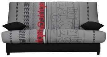Banquette clic clac grise à motifs GRAPHIC Banquette clic clac grise