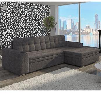 Canapé d angle convertible gris en tissu CURTIS 2 Canapé d angle convertible