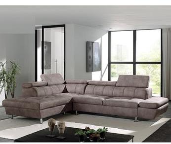 Canapé d angle marron en tissu MOKA Canapé d angle marron en tissu