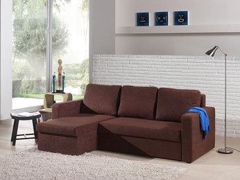 Canapé dangle convertible marron en microfibre ma