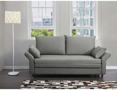 Canapé convertible - canapé-lit en tissu gris - Ex