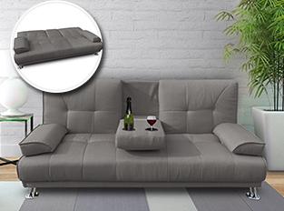 Canapé Convertible Canbar Gris en tissu - Canapé d