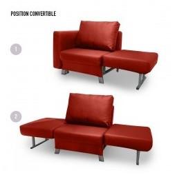 Convertible 1 place Solo en simili cuir - couleur
