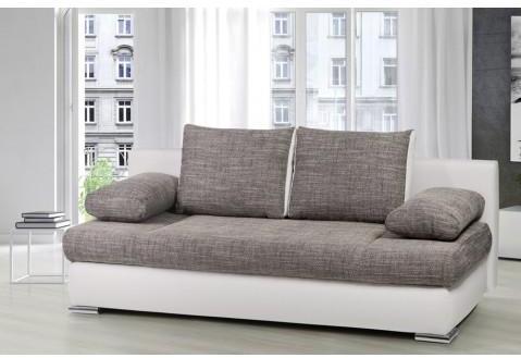 Canapé lit convertible design blanc/gris Omega