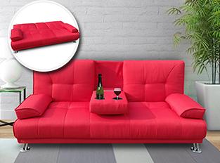 Canapé Convertible Canbar Rouge en tissu - Canapé
