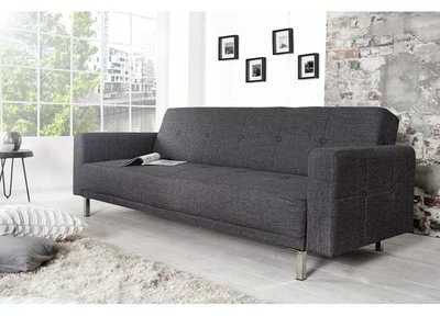 Canapé convertible 3 places en tissu coloris anthr