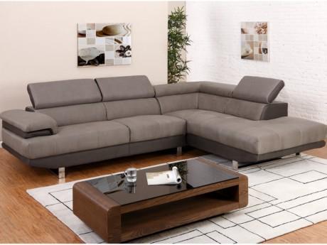 Canapé dangle en tissu MELOUL - Bicolore taupe cl