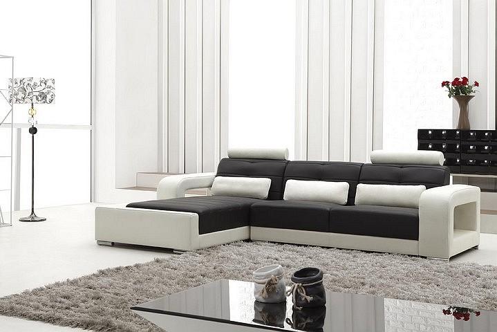 Canapé d?angle méridienne 6P en Cuir Design Luxe P