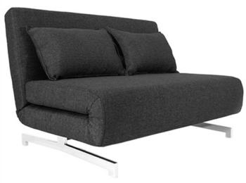 Canapé Convertible Design Tissu Noir Gris - 120 cm Canapé Convertible Design