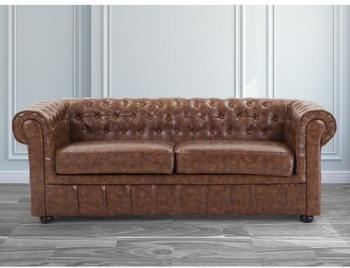 Canapé 2 - 3 places - canapé en cuir marron - sofa