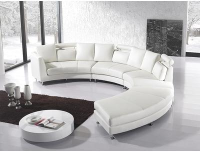 Canapé rond Cuir crème Sofa Canapé rond Cuir crème Sofa
