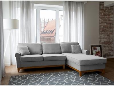 Canapé lit angle en tissu gris clair Nexo Canapé lit angle en tissu