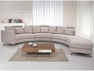 Canapé d angle - canapé en tissu beige - sofa Rotunde Canapé d angle - canapé en