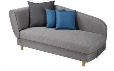 Méridienne convertible + coffre LOLA tissu gris cl