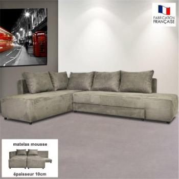 Canapé dangle à gauche convertible en microfibre