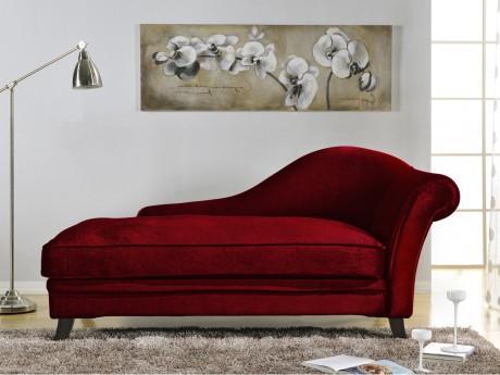 Méridienne gauche velours BOUDOIR - Bordeaux