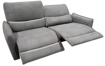 Canapé relax 3 places électrique gris bicolore - Dan Canapé relax 3 places électrique