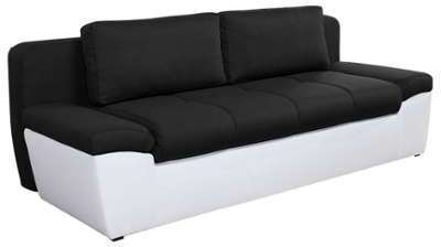Canapé convertible 3 places en tissu UNO coloris blanc Canapé convertible 3 places