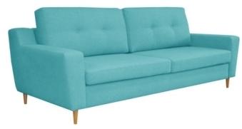 Canapé convertible 4 places OSTENDE Tissu Bleu
