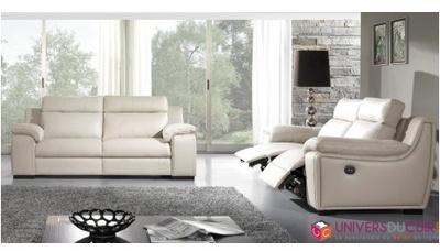 Canapé STAR Relax électrique Cuir ou Microfibre ou
