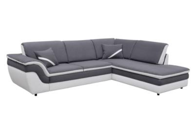Canapé dangle droit convertible gris blanc QUINN