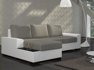 Canapé dangle convertible design NEGRA Blanc Gris