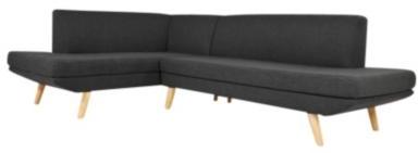 Canapé dangle gauche tissu gris anthracite SCANDI