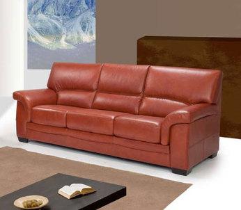 Canapé cuir italien marron 3 places FIRSTY Canapé cuir italien marron