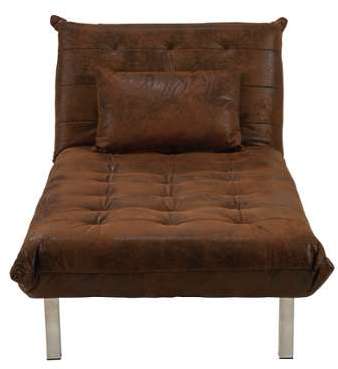 Méridienne convertible en microsuède marron Max