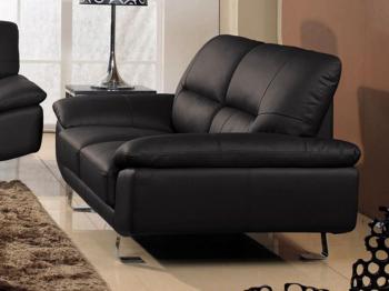 Canapé Cuir 2 places EVA - Cuir Supérieur - Noir Canapé Cuir 2 places EVA -