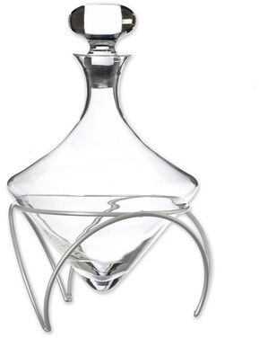 Carafe à décanter sur socle en verre soufflé bouch