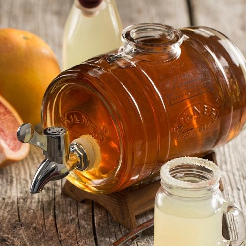 Distributeur à boisson tonneau en verre transparen