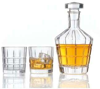 Carafe en verre transparent + 2 verres à whisky SP