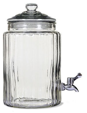 Fontaine à boisson en verre transparent avec couve