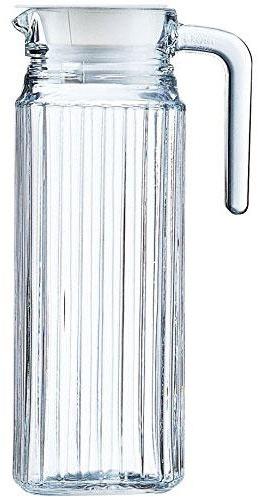 Carafe / broc en verre 1L avec bouchon blanc - Qua