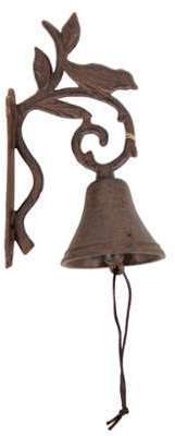 CLOCHE OISEAU SUR FEUILLE FONTE CLOCHE OISEAU SUR FEUILLE