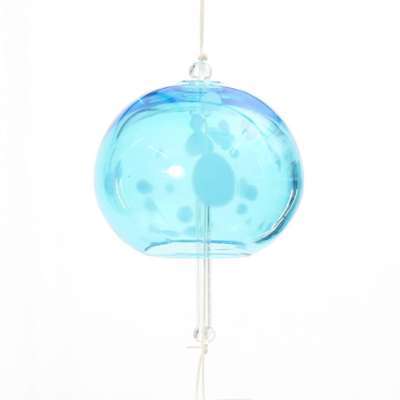 Clochette à vent japonaise couleur bleue en verre