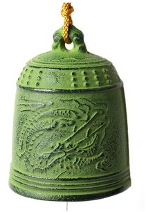 Carillon - cloche à vent verte en fonte du japon R