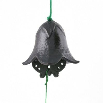 Cloche à vent noire en fonte du japon fleurs KIKYO