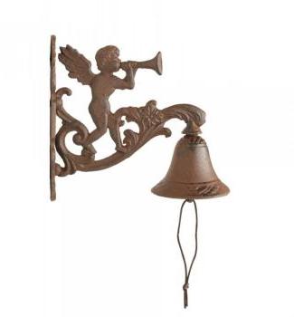 CLOCHE ANGE TROMPETTE FONTE