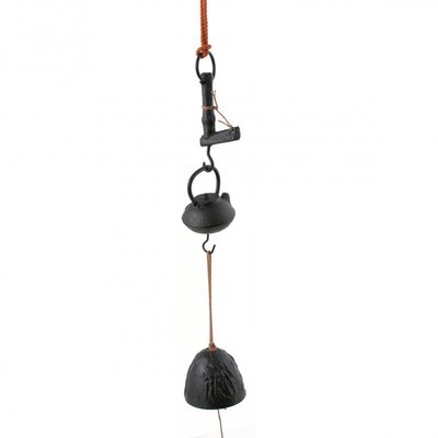 Cloche à vent noire en fonte du japon JIZAIKAGI