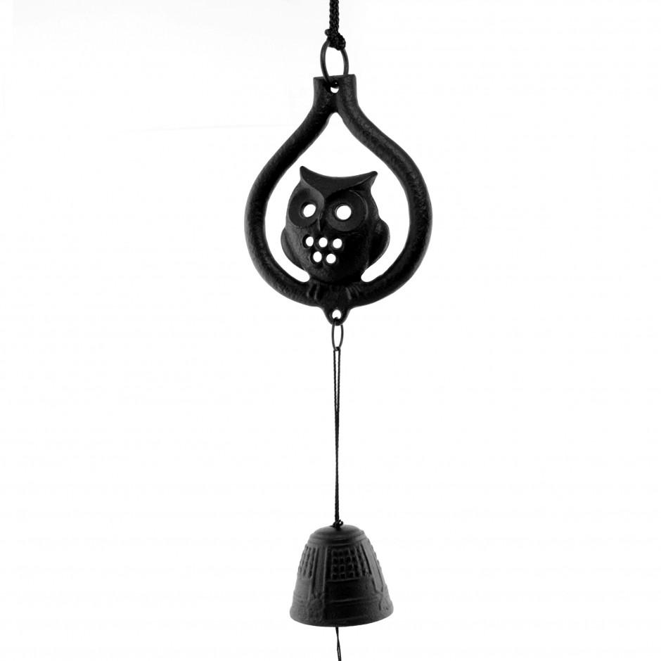 Cloche à vent -furin- noire en fonte du japon HIBO