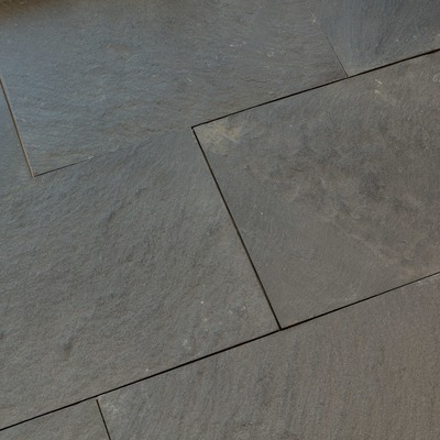 Dalles Carrelage en pierre Quartzite noire Malaga