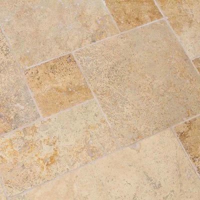 Dalles Carrelage en pierre Travertin mix noisette