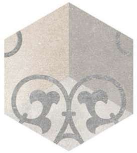 Carrelage hexagonal tomette vieillie décor arabesq
