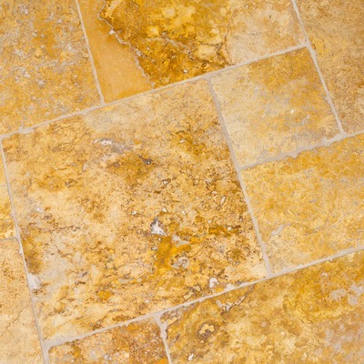 Dalles Carrelage en pierre Travertin jaune Opus Ro