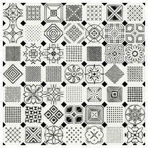 Carrelage octogonal décoré 20x20 mat et cabochons